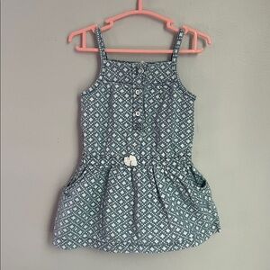 Girls Sleeveless Patterned Dress w matching diaper cover